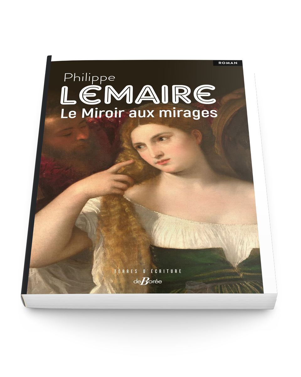 Mockup 3D du roman Le miroir aux mirages par Philippe Lemaire